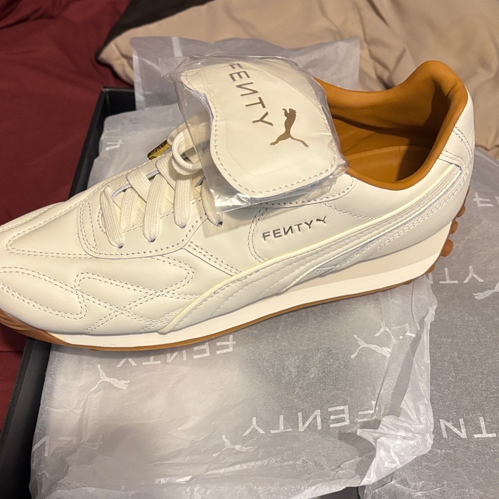 Fenty Beauty Cream White Low-Top Sneaker with Gum Sole